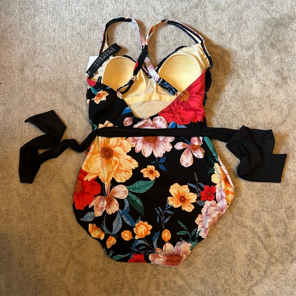 Dreamsuit by Miraclesuit Slimming Control Floral One-Piece Swimsuit Size 12 - Picture 7 of 9